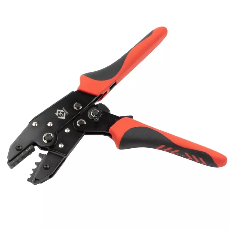 C.K Tools T3697A ratel-krimptang voor ongeïsoleerde kabelschoenen 1-10 mm²
