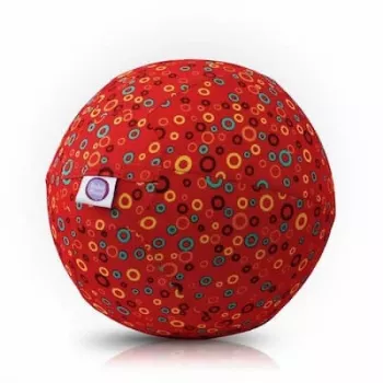 BUBA BLOON Bubabloon latexballon met stoffen hoes, cirkels rood