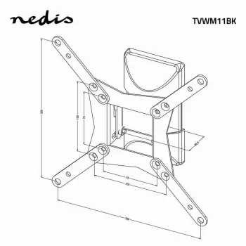 Nedis volledig beweegbare tv-muurbeugel voor 32-65 inch schermen, 35 kg, VESA tot 400x400, zwart