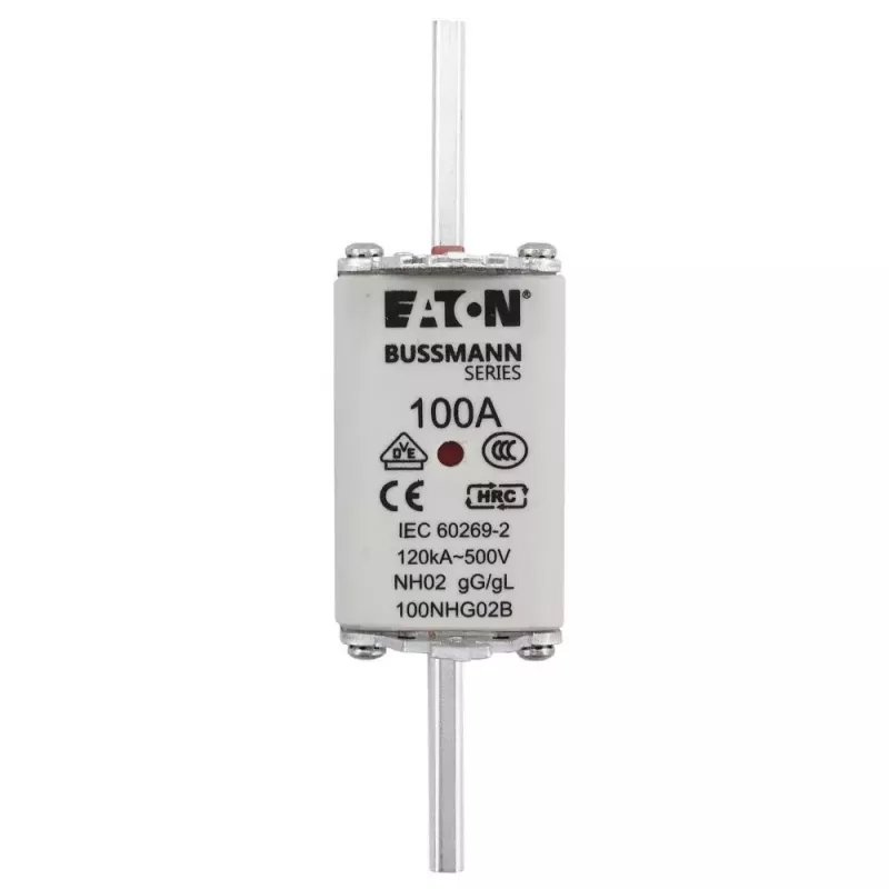 Eaton 100NHG02B NH-zekering D02 100 A 500 V gG met mechanische indicator, 3-pack