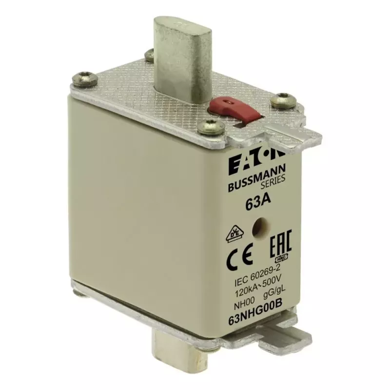 Eaton 63NHG00B NH-zekeringpatroon 63 A 500 V AC gG maat 00 met mechanische indicator (3-pack)
