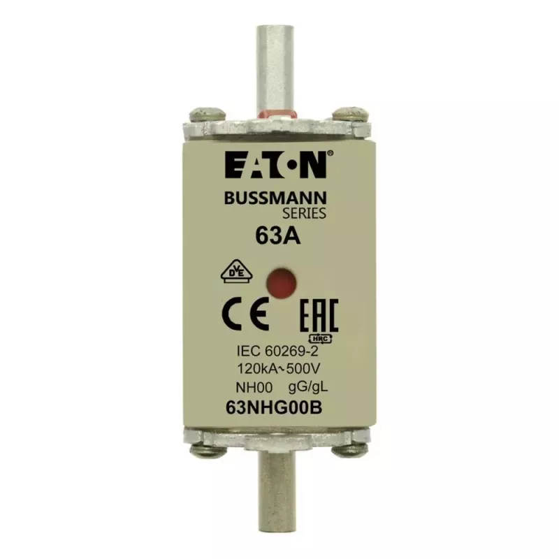Eaton 63NHG00B NH-zekeringpatroon 63 A 500 V AC gG maat 00 met mechanische indicator (3-pack)