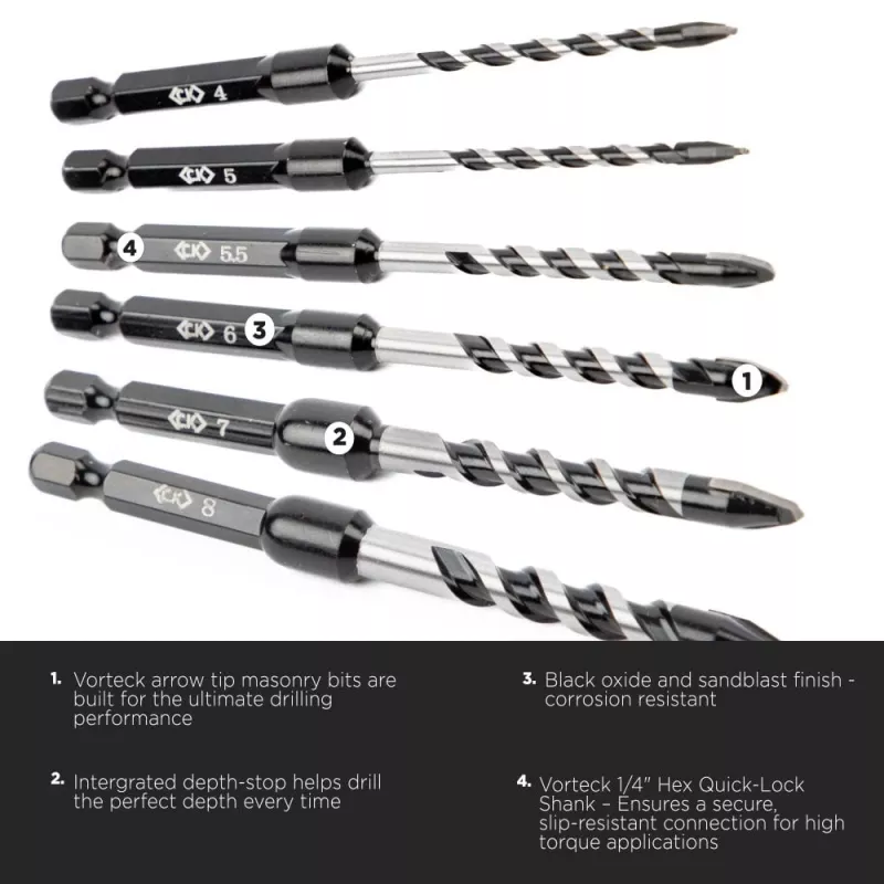 C.K Tools T3115 070 betonboor 7 mm x 105 mm met 1/4 inch zeskantschacht
