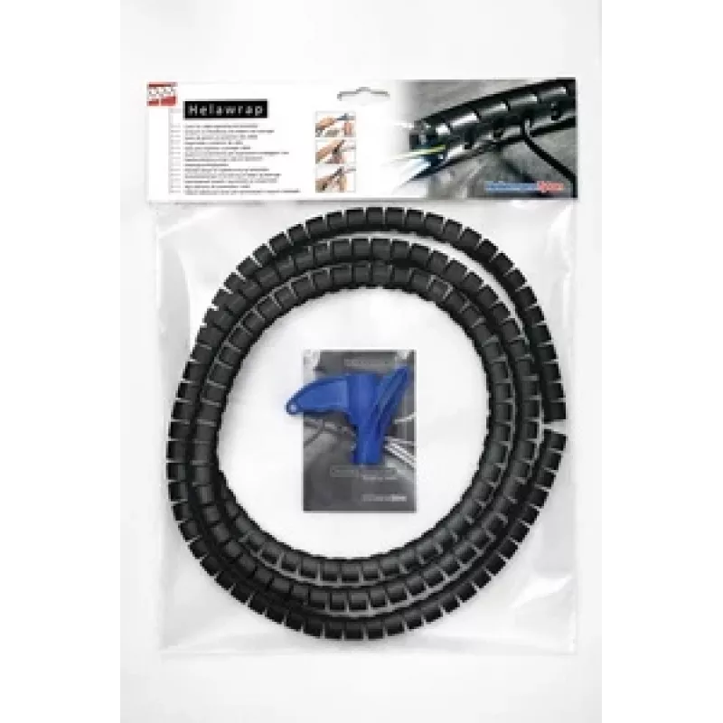 HellermannTyton HWPP25/2-BK gesleufde ribbelbuis, 25 mm nominale diameter, zwart, 25 m lengte