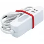 EXERTIS CONNECT stroomverlengkabel met 2 USB-aansluitingen, wit, 1,5 m 808521