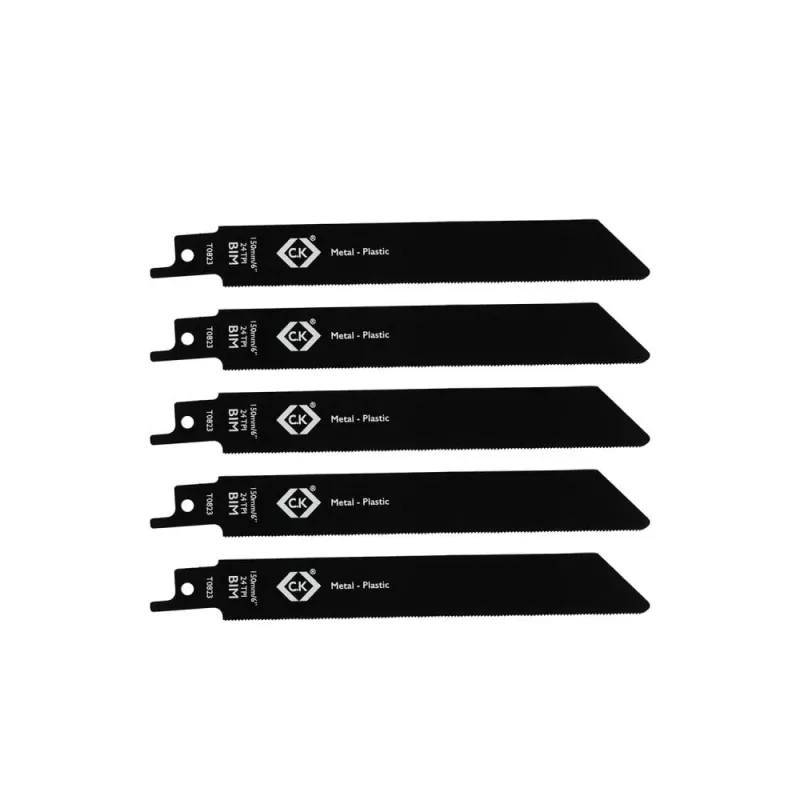 C.K Tools T0823 reciprozaagbladen 24 TPI, 150 mm, bi-metaal, 5-pack