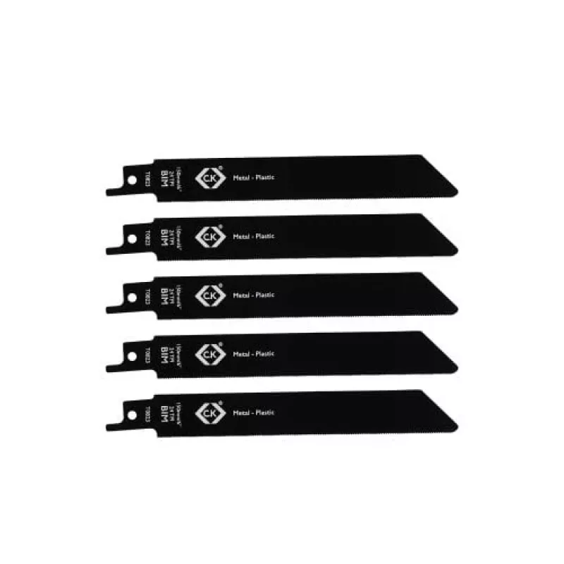 C.K Tools T0823 reciprozaagbladen 24 TPI, 150 mm, bi-metaal, 5-pack