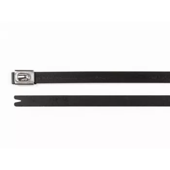 HellermannTyton 111-00294 MBT8HFC-SS316/SP-BK RVS-kabelbinder, 201 mm x 7,9 mm, zwart, kogelvergrendeling, UV-gestabiliseerd