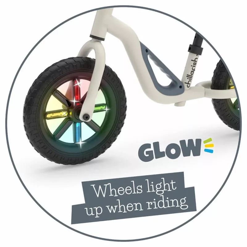 Chillafish Charlie 10 loopfiets, beige, met lichtjes, 1,5-4 jaar
