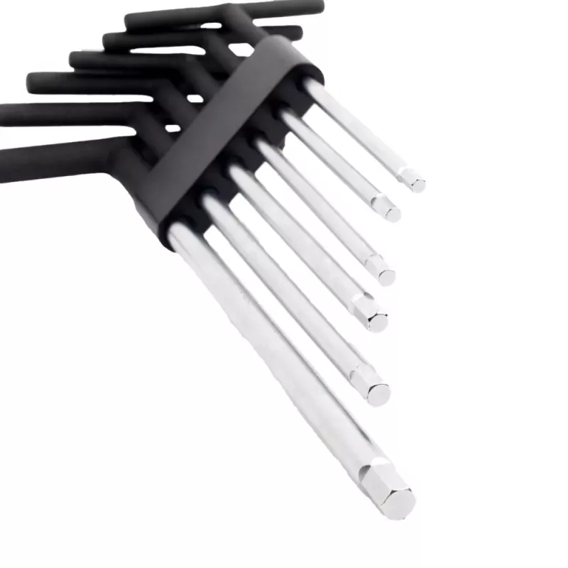 C.K T4418 zeskant-stiftsleutelset met T-greep, 6-delig, 5 / 5,5 / 6 / 7 / 8 / 10 mm, chroom-vanadium tips