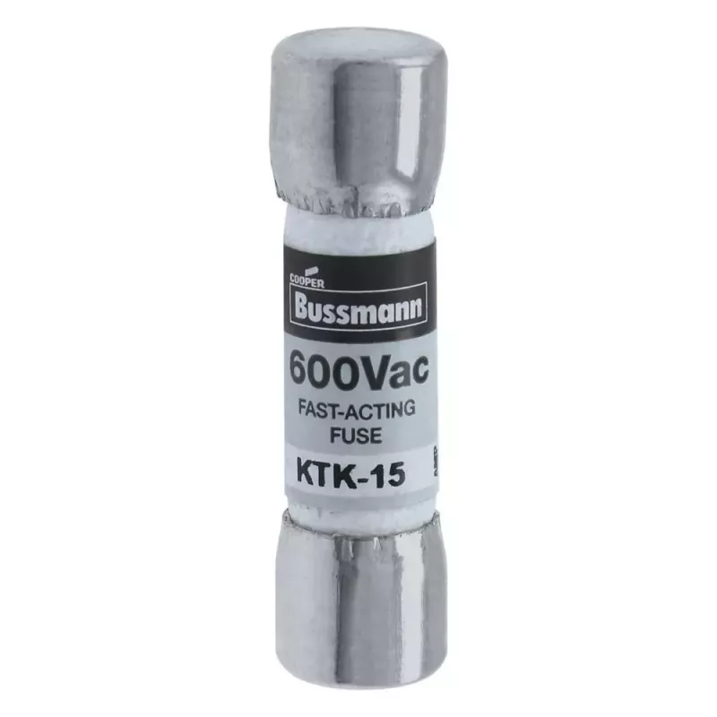 Eaton KTK-15 patroonzekering, 15 A, 600 V AC/DC, supersnel, 10 mm x 38 mm, 10-pack