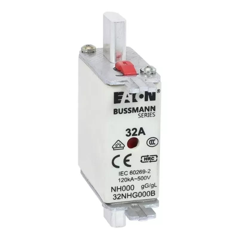 Eaton 32NHG000B NH-zekeringpatroon met mechanische indicator, 32 A, 500 V AC, maat 000, gG, 3-pack