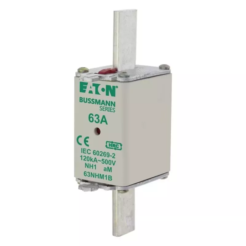 Eaton 63NHM1B NH-zekeringpatroon, maat 1, 63 A, 500 V AC, gG, 3-pack