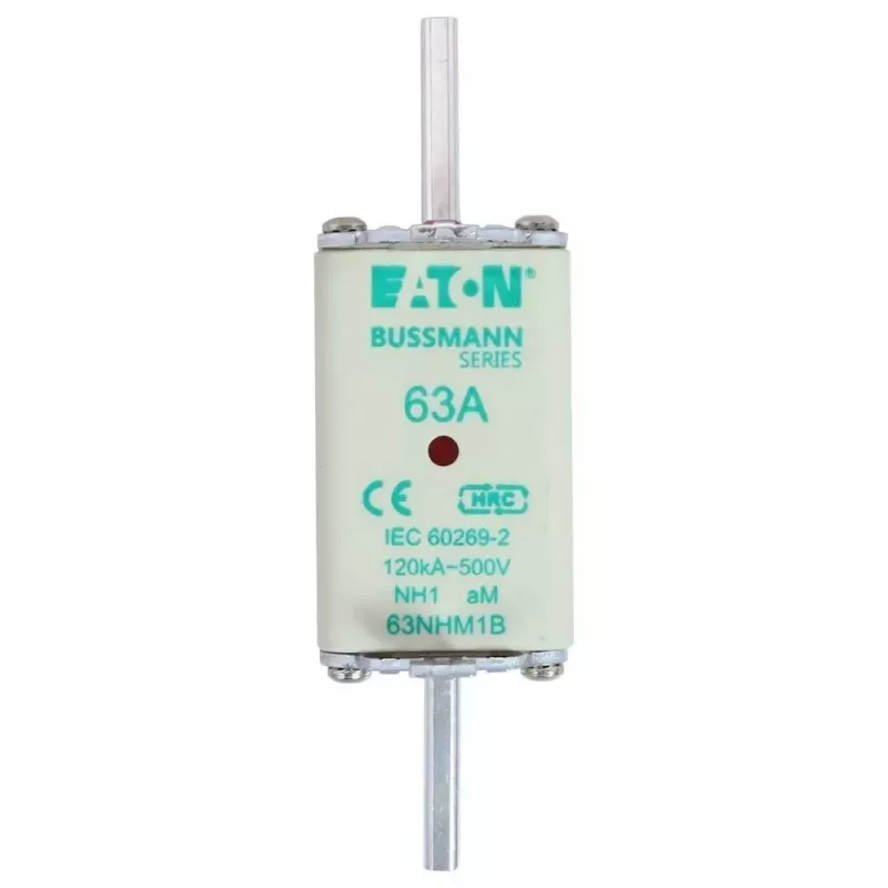 Eaton 63NHM1B NH-zekeringpatroon, maat 1, 63 A, 500 V AC, gG, 3-pack