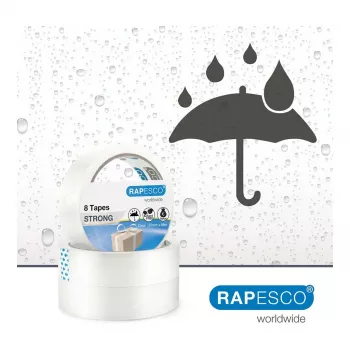 Rapesco 1808 transparant plakband 25,5 mm x 66 m, 8 rollen