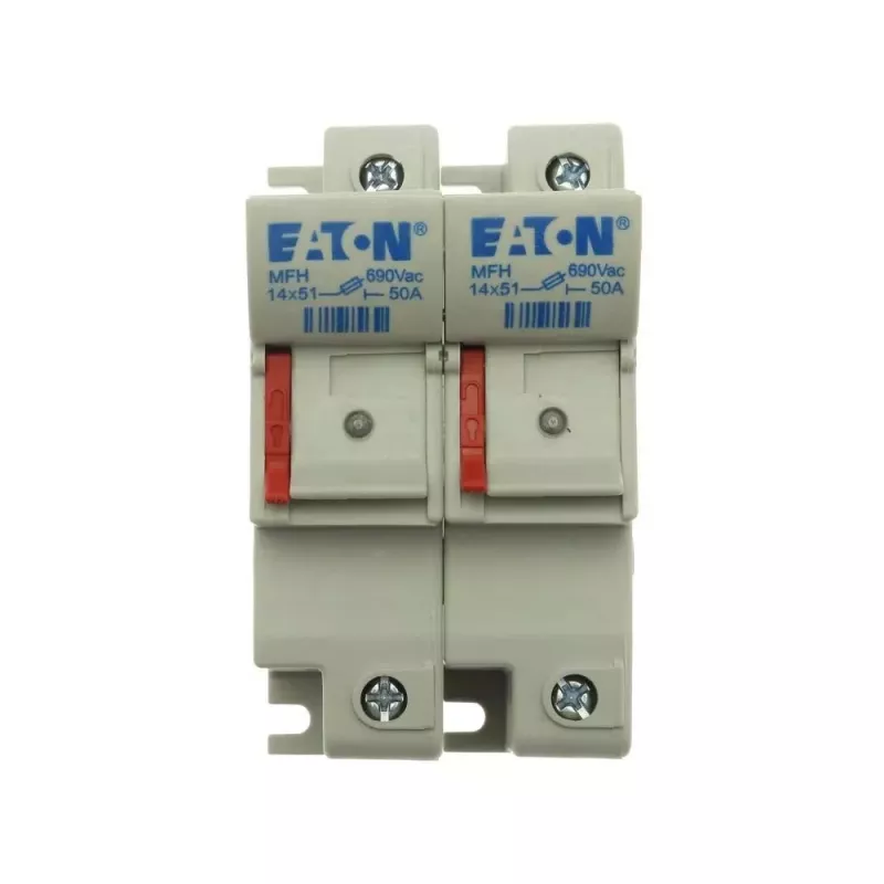 Eaton CH142DU 2-polige cilindrische zekeringhouder, 50 A, 690 V AC, DIN-rail montage, 14 x 51 mm