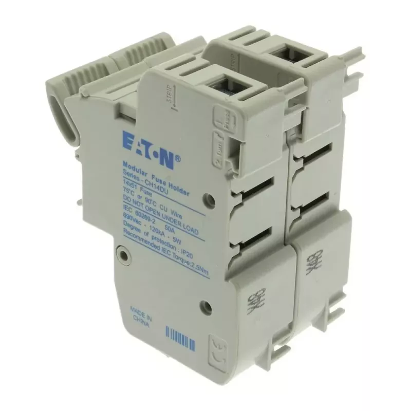 Eaton CH142DU 2-polige cilindrische zekeringhouder, 50 A, 690 V AC, DIN-rail montage, 14 x 51 mm