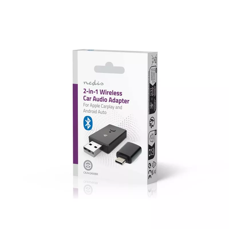 Nedis CKAA2400BK Bluetooth 5.0 USB-A adapter zwart 10 m bereik