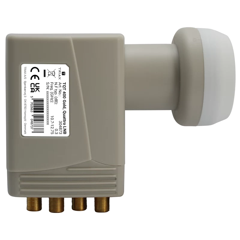 Triax TQT 400 Gold universele quattro-lnb met 4 uitgangen voor multiswitch 304873