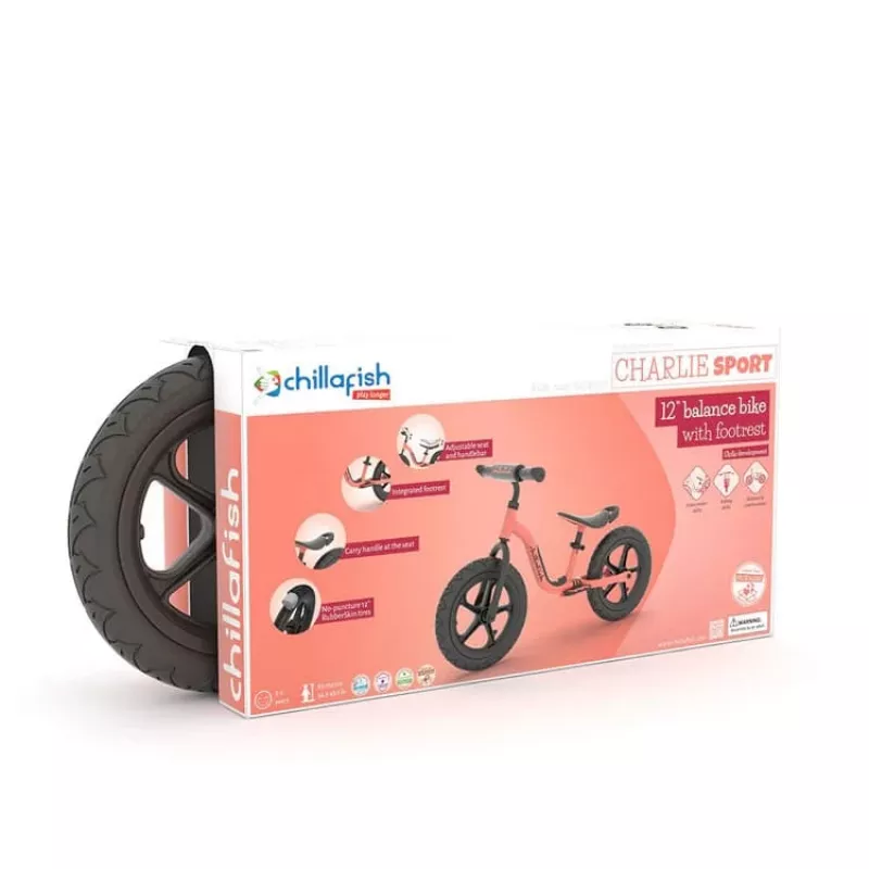 Chillafish Charlie Sport 12 loopfiets, Flamingo Pink, 2-5 jaar
