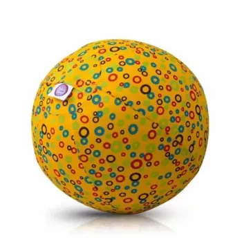 BUBA BLOON Bubabloon latexballon met stoffen hoes, cirkels geel