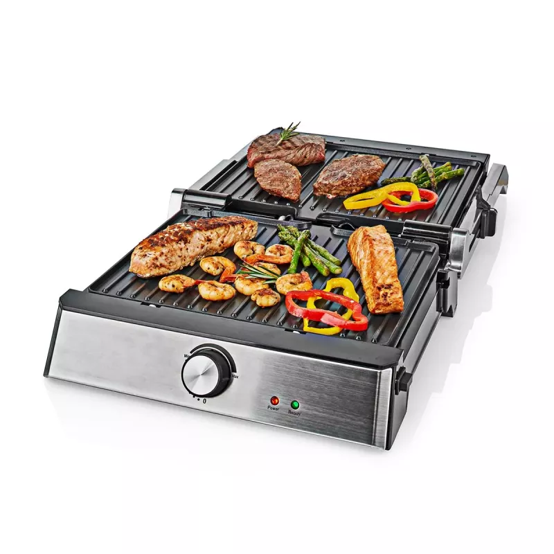 Nedis contactgrill 2000 W zwart