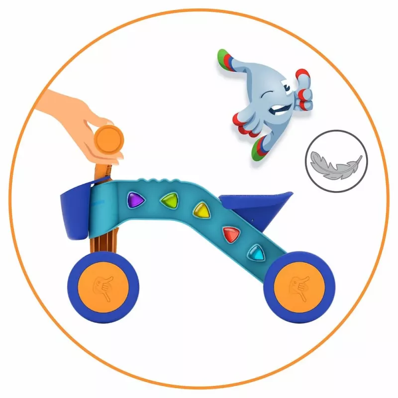 Chillafish Itsibitsi 4-wiel ride-on met mand, blauw/oranje, 1-3 jaar