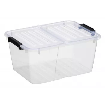 plast team HOME BOX FLEX 15L opbergbox met opvouwbaar deksel, recycling-PP, 1 stuk 23010800