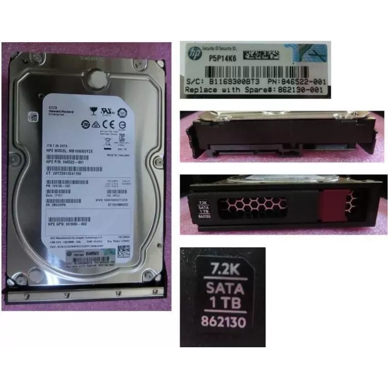 HPE 1TB SATA 6Gb/s 7.2K LFF hot-swap Midline harde schijf met low profile carrier