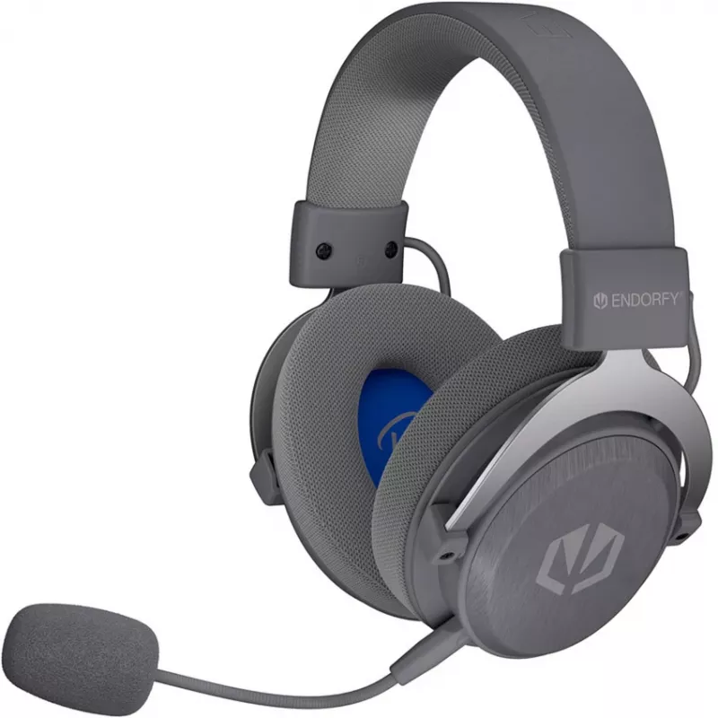 ENDORFY VIRO Infra draadloze gaming-headset – oudgrijs (2,4 GHz USB-C-dongle, Bluetooth, USB-C, 3,5-mm-jack)
