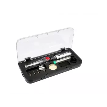 Yato YT-36706 gasbout 1300°C butaanbrander met heteluchtblazer, zwart/rood/rvs