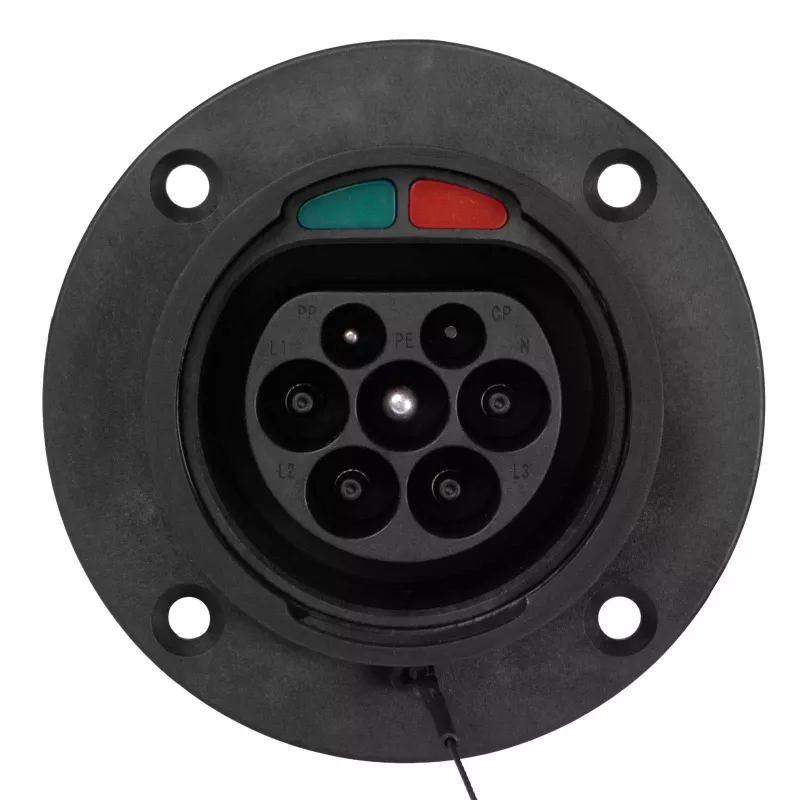 Akyga AK-SC-E26 Type-2-EV-laadstekker (mannelijk), driefasig, 32 A, IP44, zwart