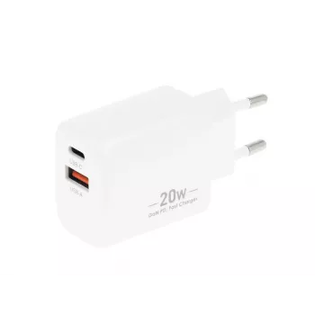MOVANO GaN 20W USB-C PD + USB-A oplader (wit)