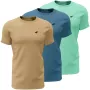 Heren 3-pack T-shirts - beige, blauw, mint - maat M | 4F M4481
