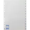 LEITZ Esselte kunststof register, genummerd 1-12, A4, wit, universele perforatie, 10 sets (100153)