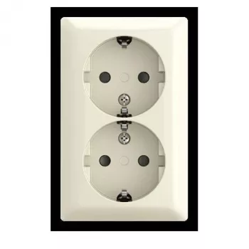 BUSCH-JAEGER SCHUKO dubbele wandcontactdoos opbouw Safety 202 EAPBJ-522 (2TKA00005532)