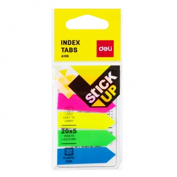 DELI Stick Up indexvlaggetjes PP 50x12 mm 100 vel geassorteerde kleuren (D338199)