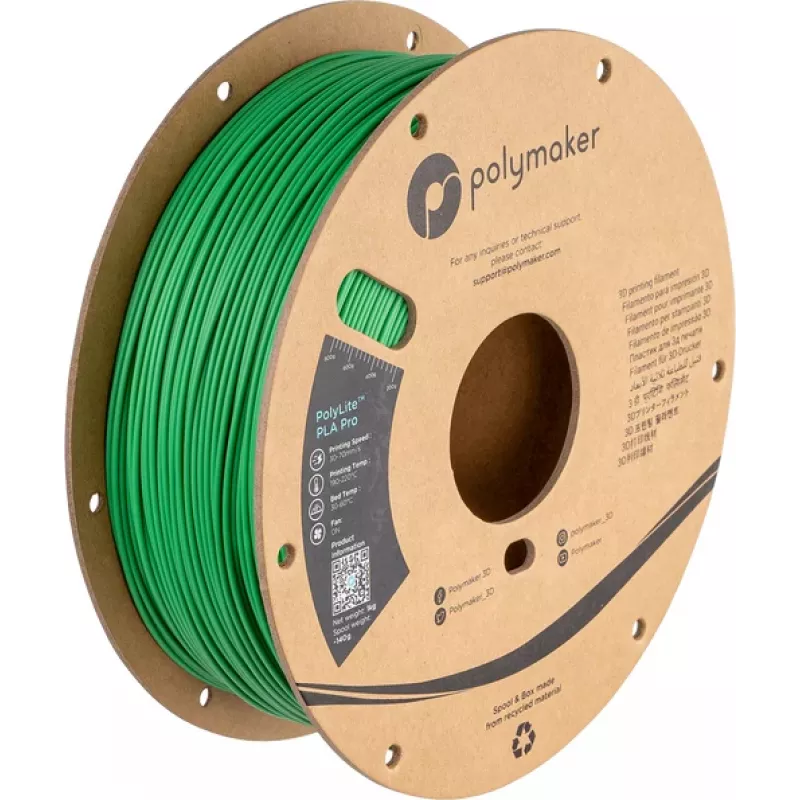Polymaker PolyLite PLA Pro filament 1,75 mm 1 kg groen hoge stijfheid slagvastheid PA07008
