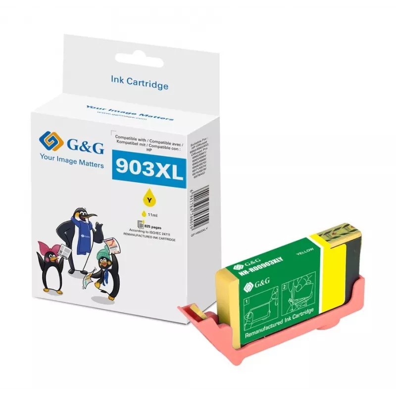 G&G compatibele HP 903XL gele inktcartridge (T6M11AE, 18846)