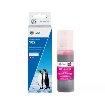 G&G | Ninestar compatibele magenta inktfles voor Epson 102 (C13T03R340) - 70ml, op kleurstofbasis, EcoTank-serie