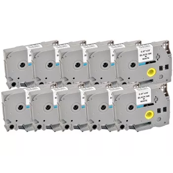 G&G 20100 compatibele labeltapecassette voor Brother TZe-231, 12 mm, zwart op wit, 10-pack