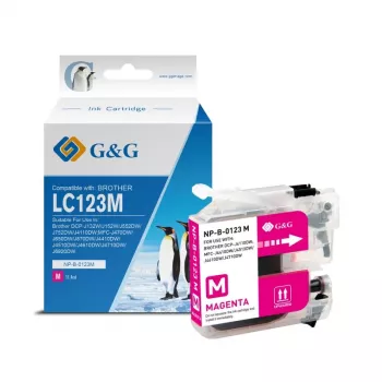 G&G compatibele inktcartridge voor Brother LC-123M magenta (14500)
