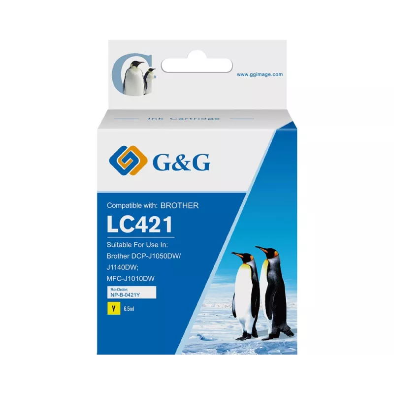 G&G compatibele inktcartridge Brother LC421Y geel (200 pagina's) 20562