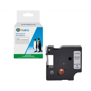 G&G compatibel Dymo D1 labelband 19mm x 7m zwart op transparant (5DY45800-TD)
