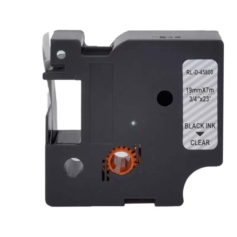 G&G compatibel Dymo D1 labelband 19mm x 7m zwart op transparant (5DY45800-TD)