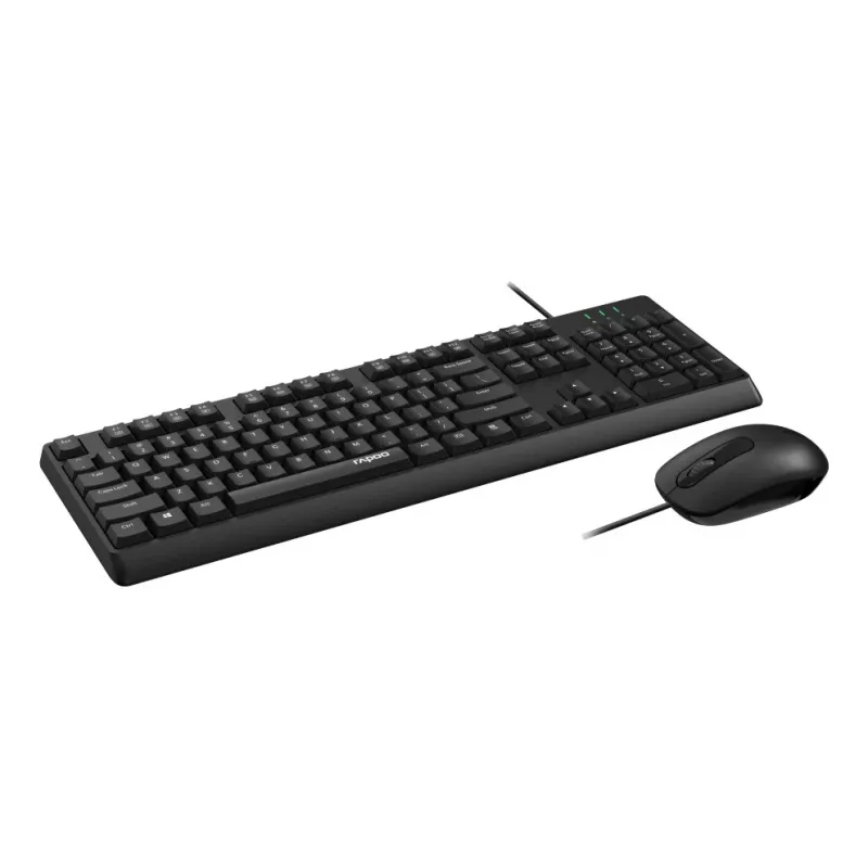 Rapoo NX1500 bedraad toetsenbord- en muisset, full-size QWERTZ, zwart R-13100