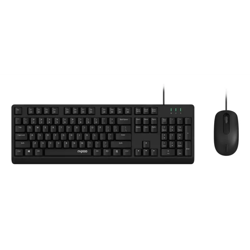 Rapoo NX1500 bedraad toetsenbord- en muisset, full-size QWERTZ, zwart R-13100