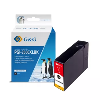 G&G compatibele inktpatroon voor Canon PGI-2500XLBK (9859) – hoge capaciteit zwart