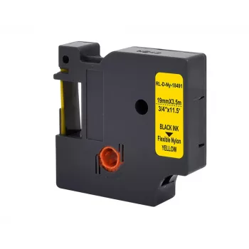 G&G Rhino 21698 labelband 19 mm zwart op geel (vervangt DYMO 18491)