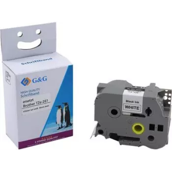 G&G compatibele Brother TZe-261 zwart op wit 36mm gelamineerde labelband 14975